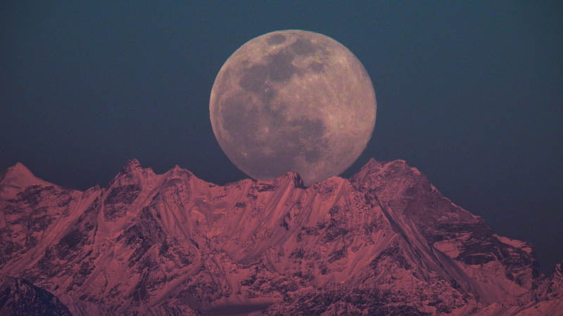 Moon rise over mountains 2